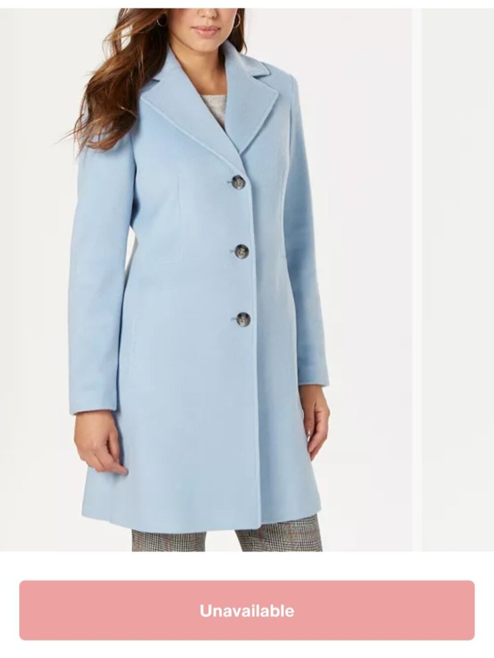 Calvin Klein Womens Single-Breasted Wool Blend Coat - Picture 2 of 6
